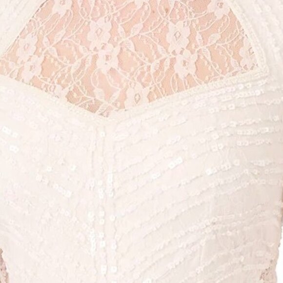 Adrianna Papell Womens Illusion Cutout Beaded Lace Mini Dress Size 10 New NWT - Picture 9 of 14